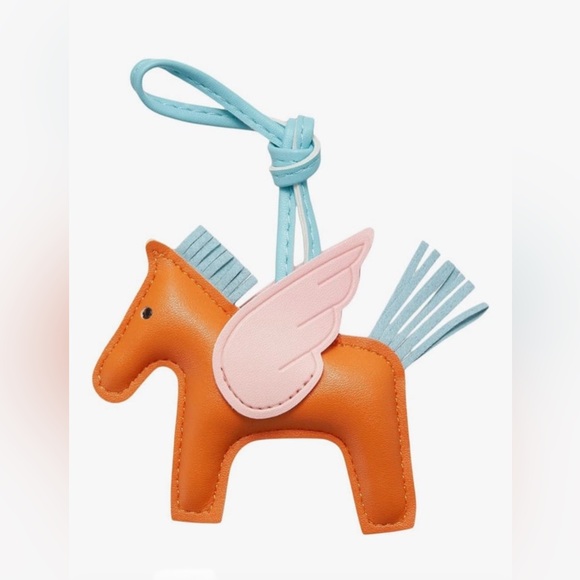 Winged Horse Bag Charm Orange and Pink - Picture 6 of 7